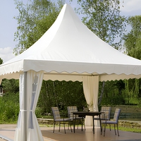 Tente Pagode Blanche 5x5m en Aluminium Imperméable pour Mariages et Événements Extérieurs, Design Français et Installation Facile pour Salons Professionnels