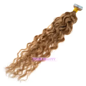 VMAE-extensiones de cabello humano Remy, cabello ondulado virgen de alta calidad, con cutícula completa y cinta de Color #27