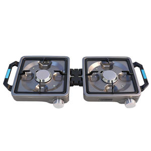 Réchaud de camping à double brûleur Buerk en titane violet, réchaud à gaz portable pour l'extérieur avec allumage, pour 1 à 2 personnes - Product Image 1