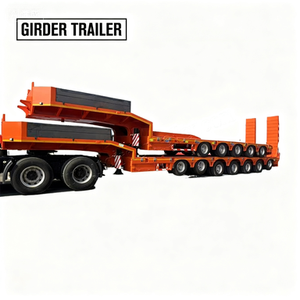 3 4 5 Multi Axles Steel Low Boy Semi Trailer Step Deck Cama plana inclinable Capacidad <span class=keywords><strong>de</strong></span> 120 toneladas - Product Image 1
