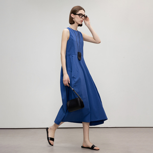 Demana Urban Irregularly Parted Dress Women Round Neck Sleeveless Long Dress Summer Elegant Style Casual Wear - Product Image 2