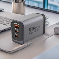 Cable Tipo C de Alta Calidad con Cargador Rápido, Adaptador y Enchufe para Reino Unido, UE y EE. UU., Adaptador de Corriente USB C de 150 W para Cargar iPhone