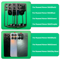 Casing Bezel Tengah, Kaca Belakang, Penutup Baterai untuk Ponsel Honor X6A, Sasis Depan, Panel Pintu Belakang, Suku Cadang Perbaikan