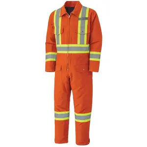 Tute da lavoro da uomo industriali ad alta visibilità personalizzate rosse tute da lavoro tute da lavoro riflettenti uniformi di sicurezza