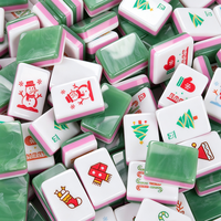 Mahjong américain personnalisé en acrylique, 160 tuiles, thème de Noël, jeu de société de table pour cadeau de vacances