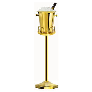 Personnalisé Pas Cher Meilleur Champagne Acier Inoxydable Ruban Seau À Glace Debout pour La Maison bar Extérieur pour La Reine Des Neiges Infusions Noires - Product Image 5