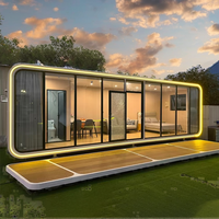 Capsule de vie préfabriquée contemporaine de luxe en acier, étanche, avec électricité et décorative, pour salon, de type 'Tiny House', fabriquée en Chine