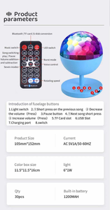 Nouvel arrivage haut-parleur Portable <span class=keywords><strong>2022</strong></span>, lumières clignotantes LED colorées, haut-parleur sans fil avec télécommande - Product Image 6