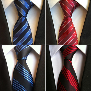 Cravates pour hommes en <span class=keywords><strong>noir</strong></span> et <span class=keywords><strong>rouge</strong></span> uni pour les mariages, <span class=keywords><strong>cravate</strong></span> de marié, <span class=keywords><strong>cravate</strong></span> en soie classique, <span class=keywords><strong>cravate</strong></span> tissée en jacquard à rayures et à motifs paisley pour <span class=keywords><strong>costume</strong></span> d'homme - Product Image 3