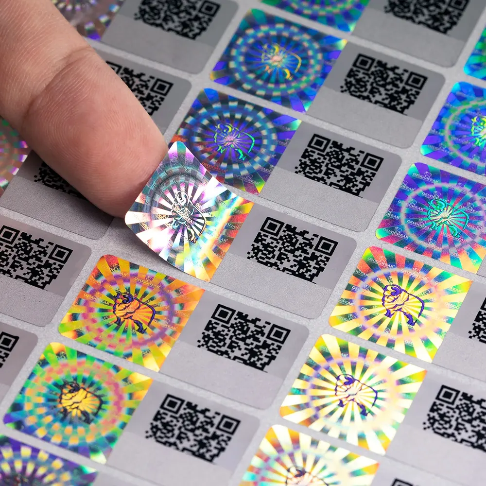 Security Labels QR Code Anti Counterfeiting sticker 3D Self-adhesive VOID Holographic label