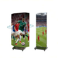 Pantalla LED Plegable de Doble Cara para Publicidad Interior, P2.5 P1.86 P1.53 P1.25, Tres Paneles LED, Póster Plegable