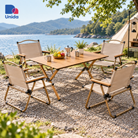 Ensemble table et chaises pliantes de camping, 4 chaises Kermit avec 1 table pliante, ensemble de meubles de pique-nique d'extérieur