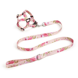Conjunto de Arnés y Correa para Perro con Estampado Floral, Cierre de Hebilla Ajustable, Talla Pequeña, Estilo Adorable para Perros - Product Image 3