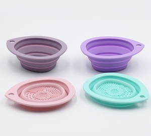 Tazón de Silicona Plegable en Forma de Huevo para Lavar Brochas de Maquillaje y Limpiar Esponjas - Product Image 1
