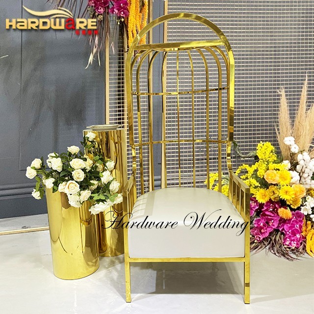 Luxe cage à oiseaux conception roi trône royal chaises de mariage pour la mariée et le marié