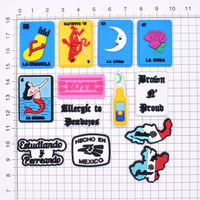 Breloques personnalisées pour chaussures pour femmes, style carte Lotería mexicaine, citation espagnole, subculture, épingles à chaussures en PVC, cadeaux fierté Latino Chicana