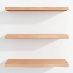 Étagère murale moderne en bois de chêne massif 39,4x19,7 pouces, rangement durable à trois niveaux pour salon - Product Image 1