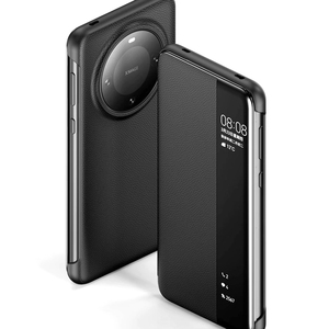 Funda de Cuero con Tapa Transparente y Ventana Inteligente para Huawei Mate 60, Fundas para Teléfono Móvil de PC, TPU y PU - Product Image 1