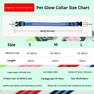 Dual Fiber Optic Oplaadbare Nachtlampje Hondenhalsband Duurzaam Nylon Met Anti-Verloren Functie Voor Het Trainen Van Dierbenodigdheden - Product Image 4