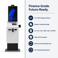 Kiosque de change de devises à écran tactile 27/32 pouces, recycleur de billets et de pièces, scanner de passeport, plus de 100 devises, intégration API/SDK, CE FCC