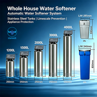 Système de dessalement d'eau pour toute la maison 1200LPH en acier inoxydable 304 avec résine échangeuse de cations et détartrage automatique