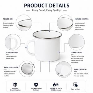 Custom Printing logo Dishwasher Microwave Safe Outdoor Travel <b>Enamel</b> Camping Mug Wholesale Beverages Coffee <b>Cup</b> <b>Enamel</b> Mug - Product Image 4