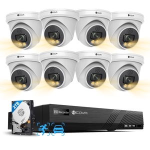 Système de caméra de sécurité PoE 8 canaux 4COVR 12MP 6K 4K avec audio bidirectionnel, détection de visage IA SMD, couleur intégrale, kit NVR IP CCTV commercial - Product Image 1