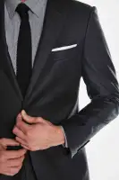 Casaco de tecido 100% lã estilo de negócios, vestido formal masculino de 2 peças