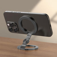 Support de téléphone magnétique double anneau Q13 avec fonction spinner pour bureau, support multifonctionnel compatible
