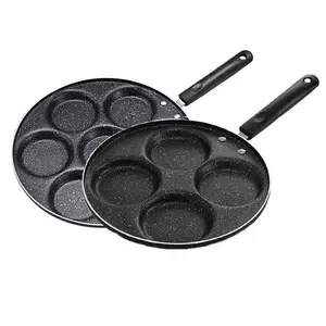 Hot Selling Multifunktion 4 Löcher Antihaft-Frühstück Pfannkuchen Kochen Ei Bratpfanne