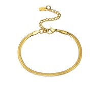 Vente en gros Bracelet chaîne serpent en acier inoxydable plaqué or 18 carats Bijoux tendance en acier inoxydable pour femmes