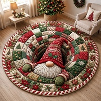 Tapis de Noël transfrontalier en velours cristal imprimé, antidérapant et durable, pour salon, style dessin animé et anime