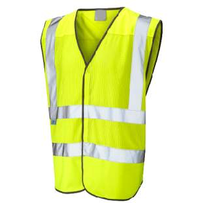 Gilet de sécurité routière réglable de haute qualité, classe 1 ANSI, fermeture éclair, logo personnalisé, haute visibilité, respirant, vêtements de travail en polyester EN - Product Image 2