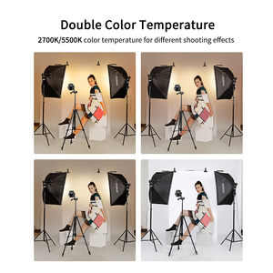 Studio nhiếp ảnh <span class=keywords><strong>Softbox</strong></span> dẫn ánh sáng Kit bao gồm 20*28 inch softboxes 45W Đèn LED <span class=keywords><strong>2</strong></span> mét ánh sáng đứng mang theo túi 3 gói - Product Image 4