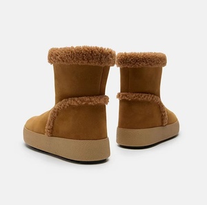 Botas de media pantorrilla con letras bordadas, forro interior de felpa gruesa, suela de plataforma gruesa, antideslizantes, cálidas, para nieve, unisex. - Product Image 5