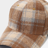 Casquette de baseball à carreaux automne-hiver, style vintage, mode féminine, chapeau de soleil décontracté pour l'extérieur, style tendance pour femmes