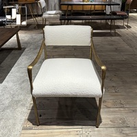 Fauteuil individuel de style vintage nordique pour salon d'hôtel, cadre en métal forgé, tissu, fauteuil d'appoint de loisirs, meubles