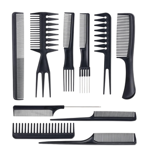 Set de 10 piezas de cepillos y peines para el cabello de peluquería, con logotipo personalizado, masajeador de cuero cabelludo y cepillo desenredante para mujer - Product Image 4