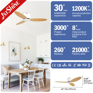 1stshine Ventilador <span class=keywords><strong>de</strong></span> techo Hogar Montado al ras OEM <span class=keywords><strong>Madera</strong></span> doblada 42 pulgadas Ahorro <span class=keywords><strong>de</strong></span> espacio Ventilador <span class=keywords><strong>de</strong></span> techo con control remoto - Product Image 3