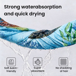 Telo <span class=keywords><strong>Mare</strong></span> Quadrato Oversize Personalizzato con Stampa Digitale Tartaruga Marina, 200 GSM in Microfibra Terry ad Asciugatura Rapida, Coperta Familiare per Piscina - Product Image 6