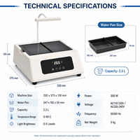 Calentador de baño de flotación de tejidos de laboratorio con luz LED, control de temperatura PID, 2.3L, para preparación de secciones histológicas, personalizable OEM