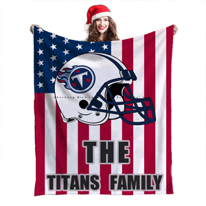 Mềm Tùy Chỉnh In 32 Đội Chăn Flannel Lông Cừu Chăn Tennessee <span class=keywords><strong>Titans</strong></span> American Đội Bóng Đá Ném Chăn - Product Image 1