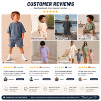 Ensemble 2 pièces d'été pour enfants : T-shirt oversize en coton à épaules tombantes et short – Vêtements pour bébés et jeunes enfants