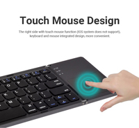 OEM B033 Keyboard Lipat Tiga Portabel Ultra Tipis dengan Touchpad, Keyboard Mini Nirkabel BT Lipat Portabel dengan Touch Pad