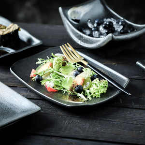 Platos irregulares japoneses Retro, <span class=keywords><strong>Tapas</strong></span> para postre, aperitivo, plato de Sushi, plato de servicio de cerámica para restaurante - Product Image 4