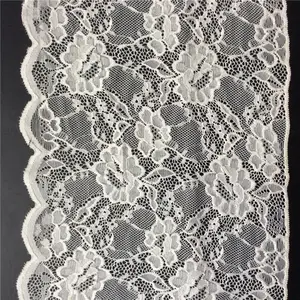 hot selling 25cm scallop shape nylon spandex french lace trimming for garments LSHB333