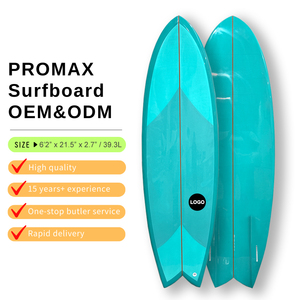 Suministro Directo de Fábrica: Tabla de Surf Clásica de 5'6'' a 6'2'' con Configuración de Doble Aleta para Pequeñas Olas, Modelo Fishboard_01, Tela de Fibra de Vidrio - Product Image 6