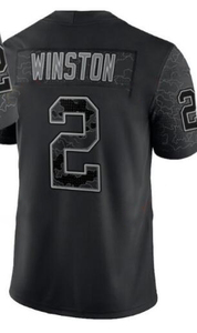 Maillots de football américain noirs brodés RFLCTV Limited 32 Tyrann Mathieu 4 Carr 5 Landry 6 Maye 12 Olave - Product Image 2