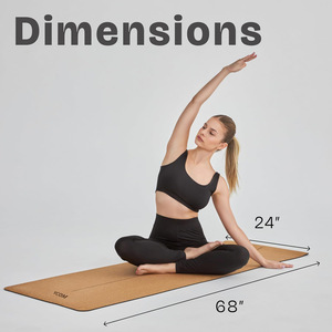 Tapis de yoga en liège et caoutchouc double couche gravé au laser sur mesure, écologique, non toxique, antidérapant, pour Pilates et Hot Yoga, vente en gros d'usine, OEM ODM - Product Image 3