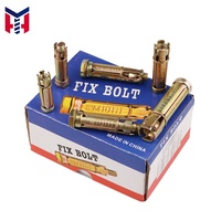 Boulon d'ancrage à expansion en acier au carbone zingué jaune/blanc de grade 4.8, emballage uniforme